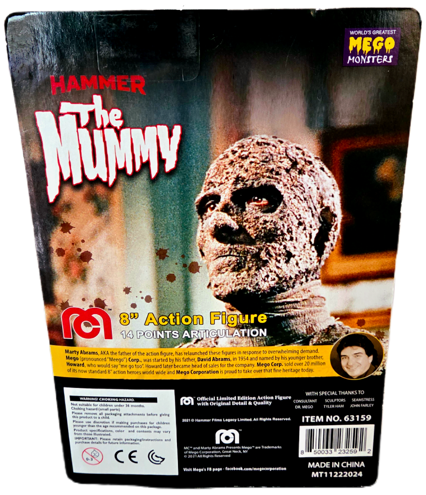 Mego Monsters Hammer The Mummy 8 Inch Action Figure