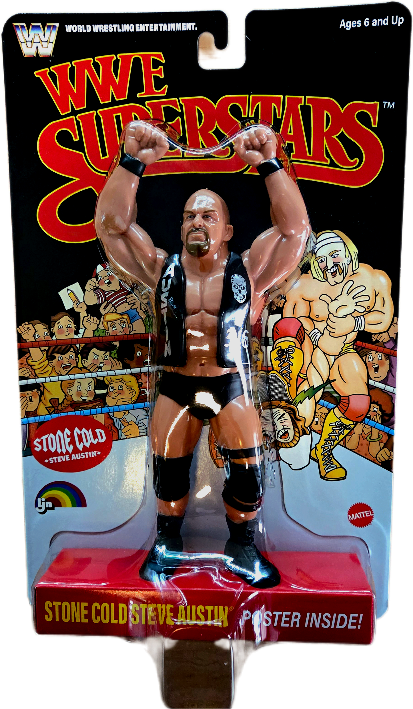 Mattel WWE Superstars LJN Series 2 Stone Cold Steve Austin Black Card Action Figure