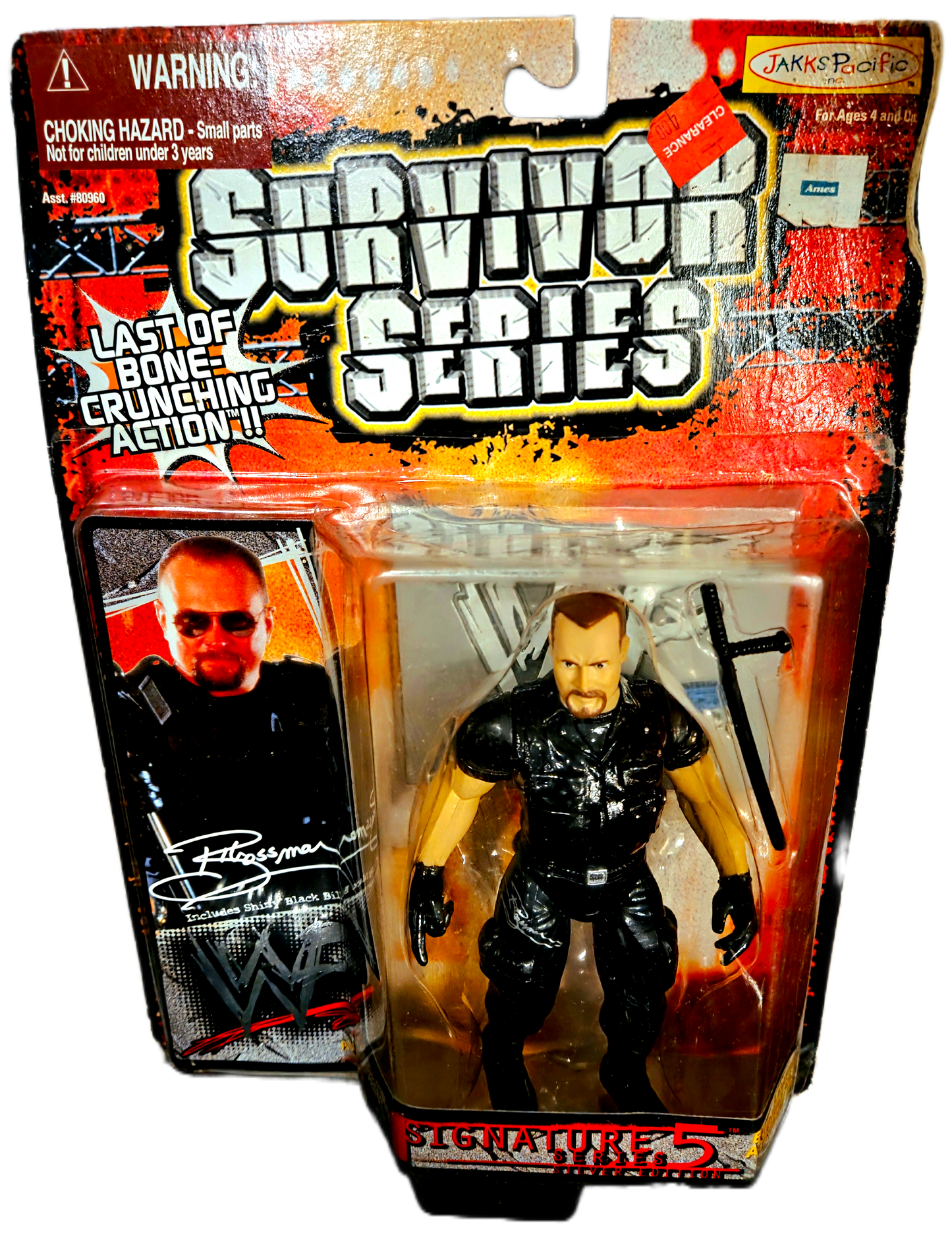 Jakks Pacific WWF Last of Bone Crunching Action Signature Series 5 Silver Edition Big Boss Man Action Figure (Damaged Packaging)