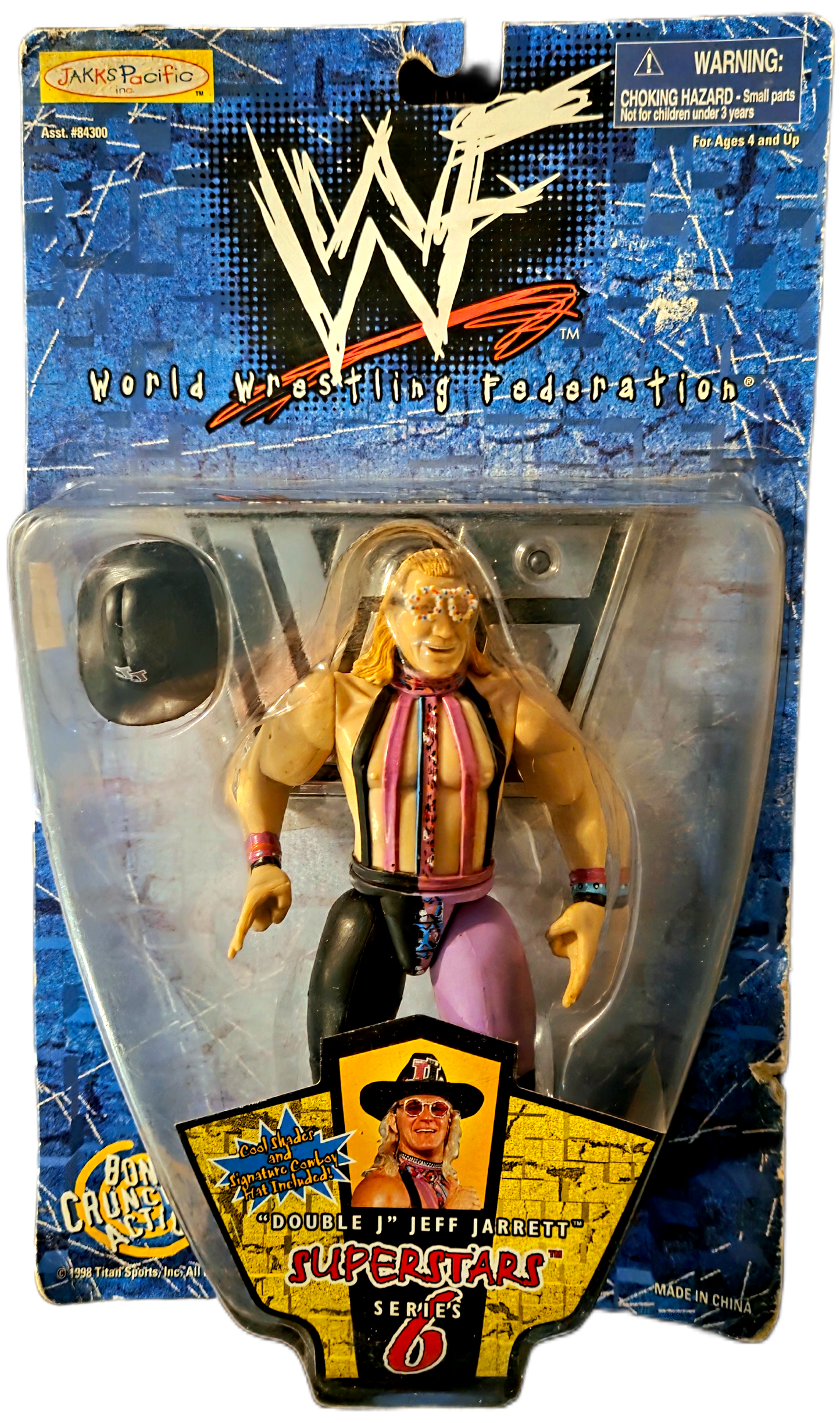 Jakks Pacific WWF Superstars Series 6 Double J Jeff Jarrett Action Figure (Damaged Packaging)