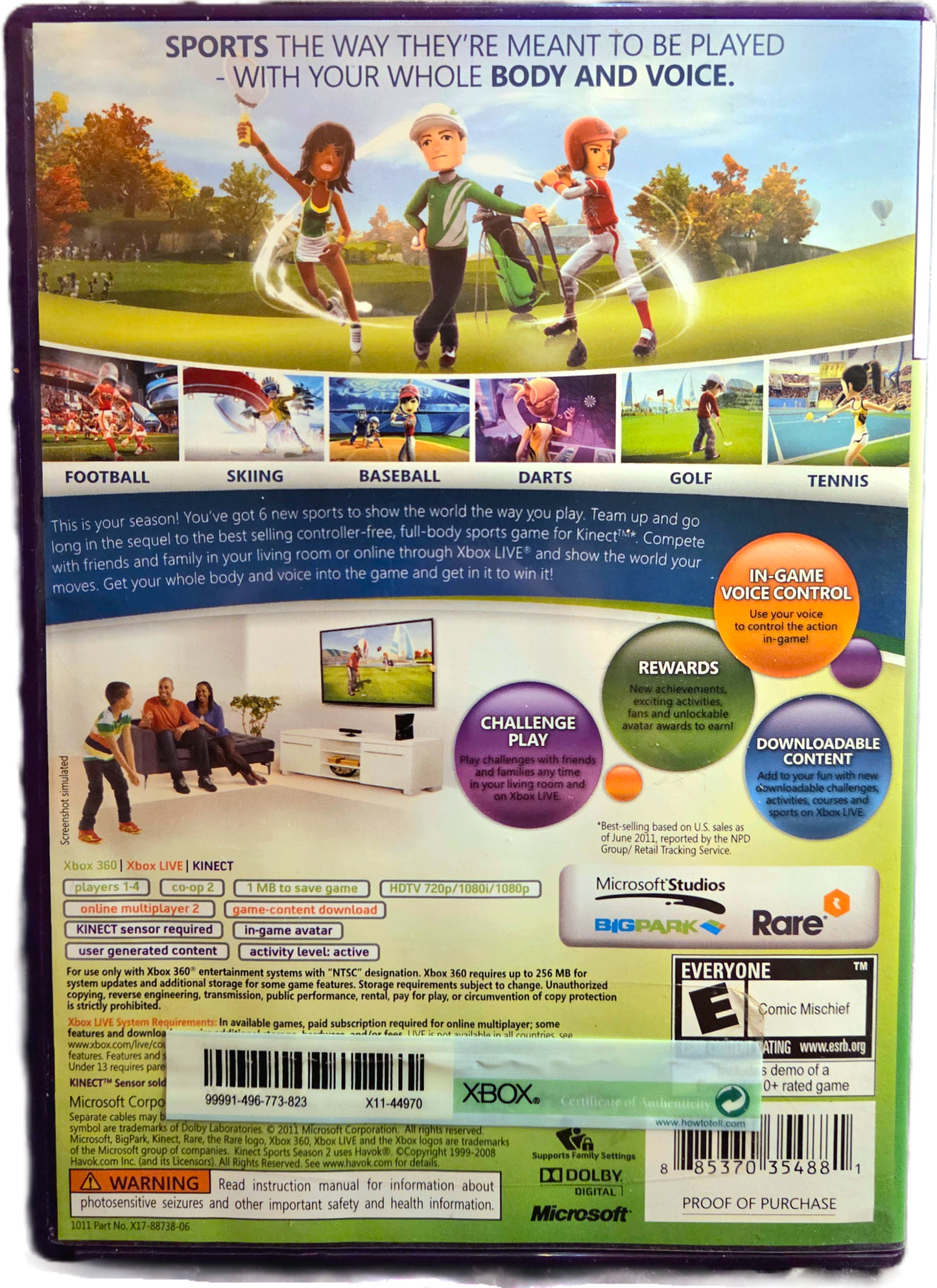XBOX360 Kinect Sports Season Two Used Video Game
