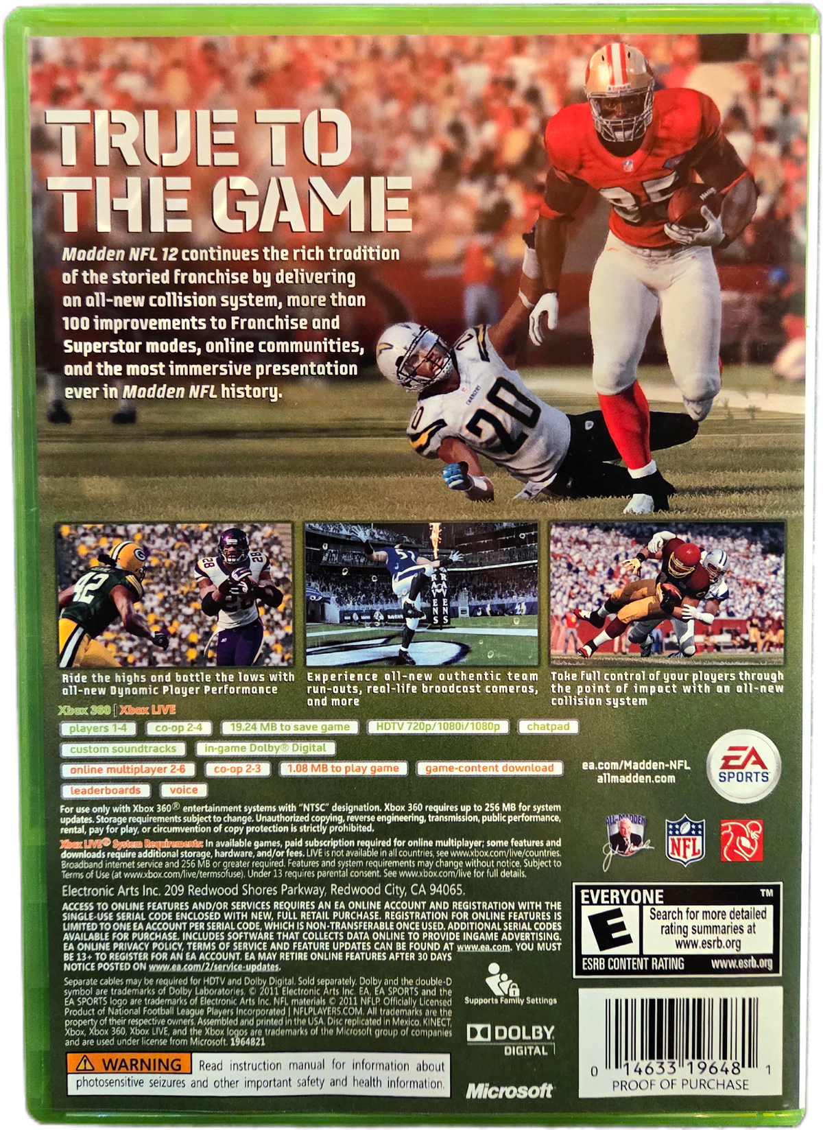 XBOX360 EA Sports Madden NFL 12 Used Video Game