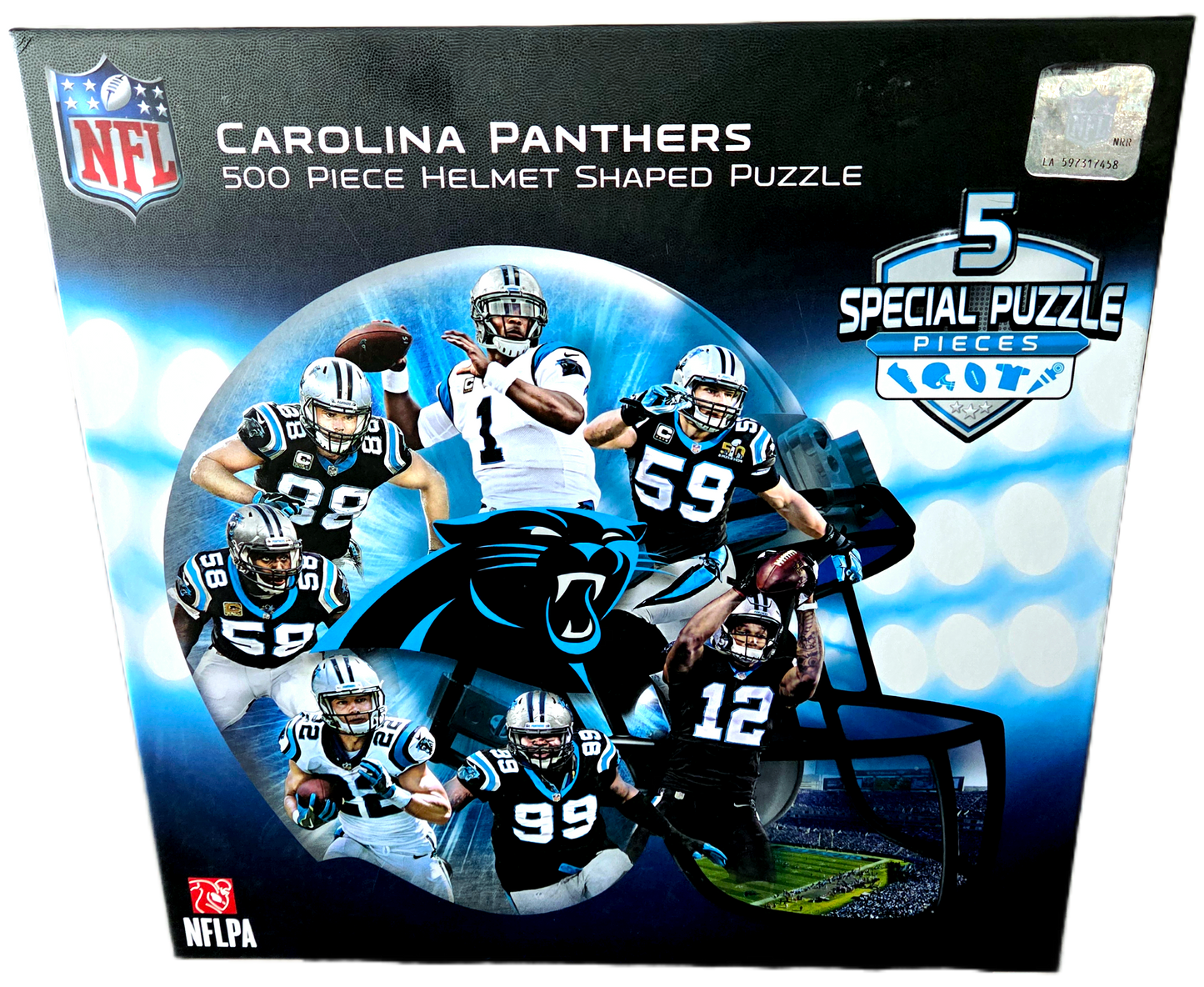 MasterPieces Toys NFL Carolina Panthers 500 Piece Helmet Shaped Puzzle