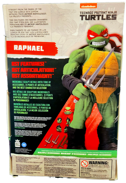 Loyal Subjects BST AXN Teenage Mutant Ninja Turtles Raphael IDW Comic Heroes Action Figure (Damaged Packaging)