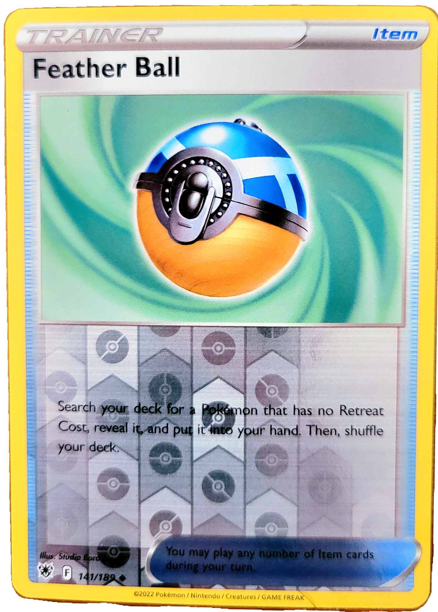 Pokemon Feather Ball 141/189  Astral Radiance TCG Near Mint Card