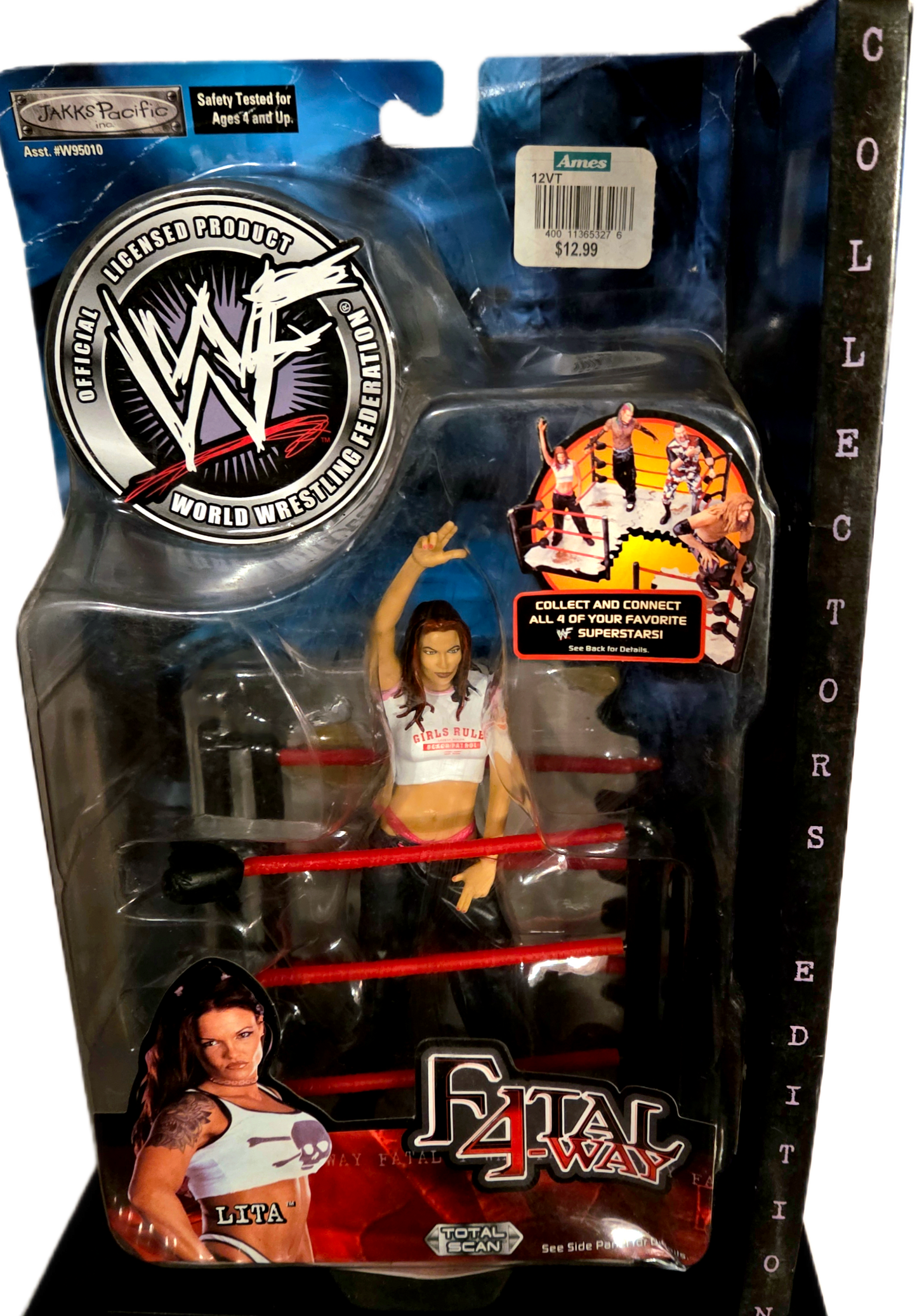 Jakks Pacific WWF Fatal 4 Way Series 1 Total Scan Lita Action Figure (Damaged Packaging)