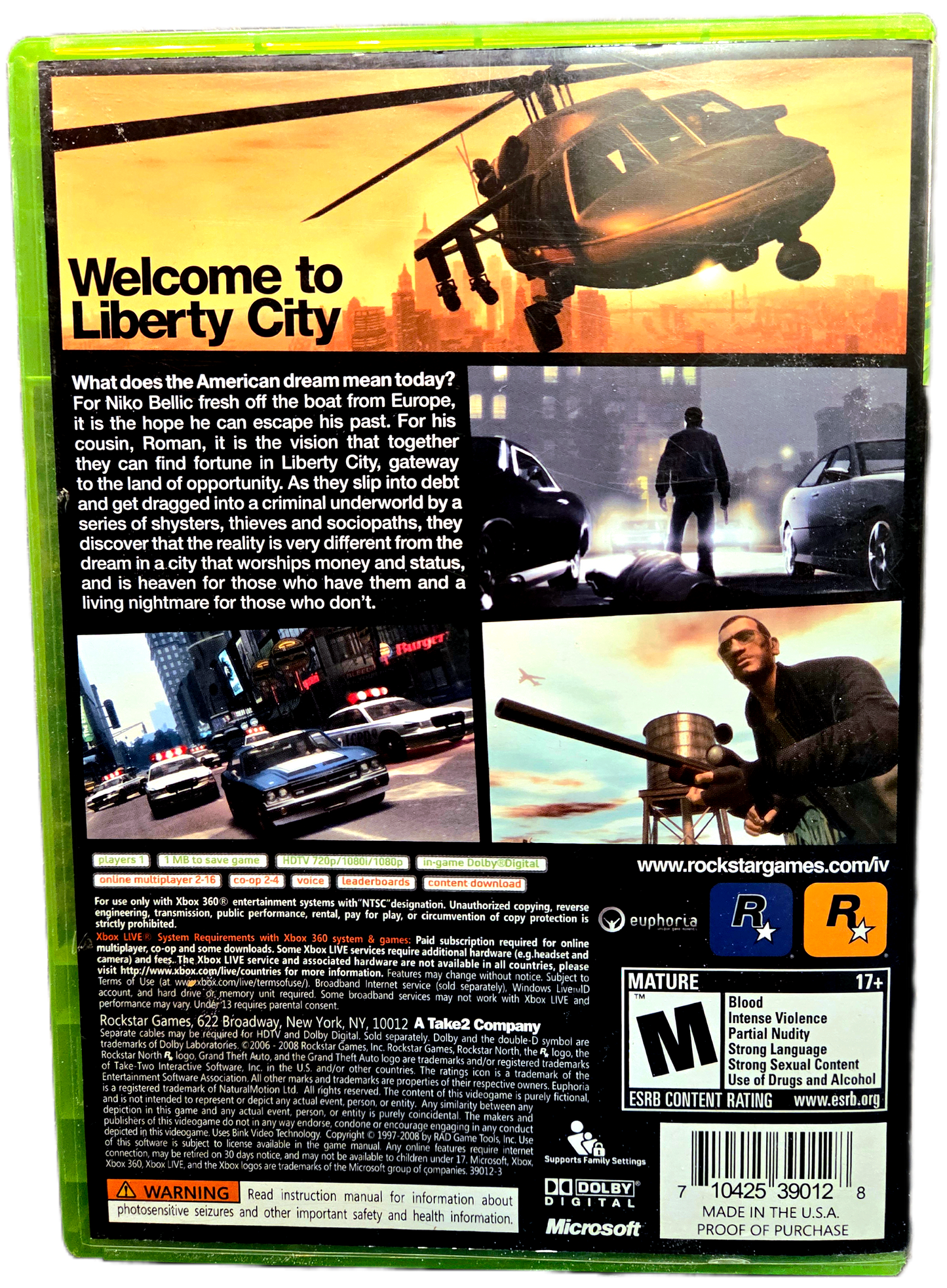 XBOX 360 Grand Theft Auto IV Used Video Game