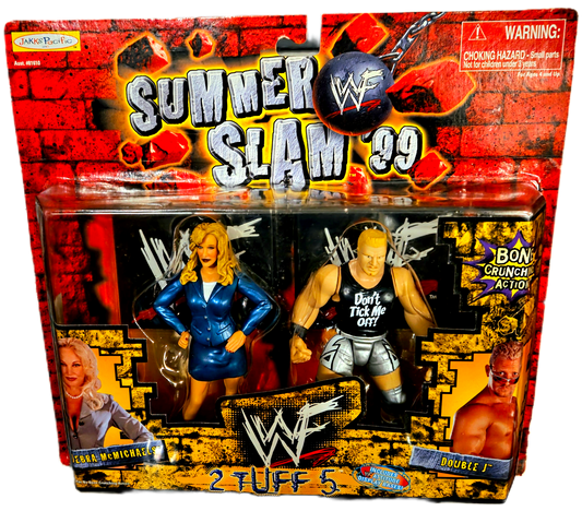 Jakks Pacific WWF Bone Crunching Action 2 Tuff Series 5 Debra McMichael and Double J Jeff Jarrett 2-Pack (Damaged Packaging)