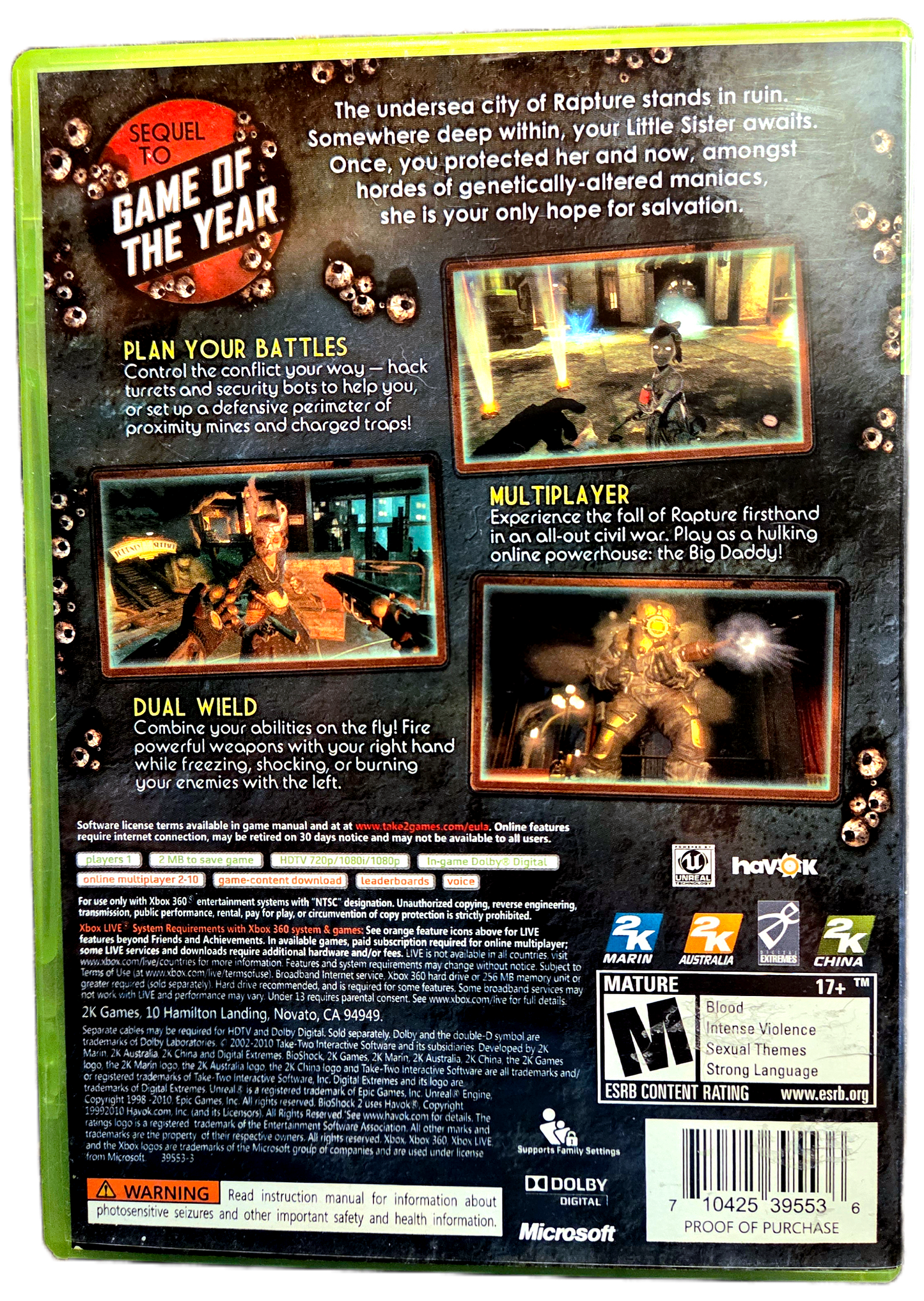 2K Games XBOX 360 Bioshock 2 Used Video Game