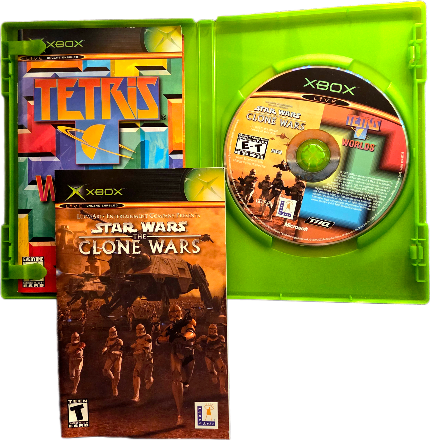 XBOX Star Wars The Clone Wars/Tetris Worlds Used Video Game