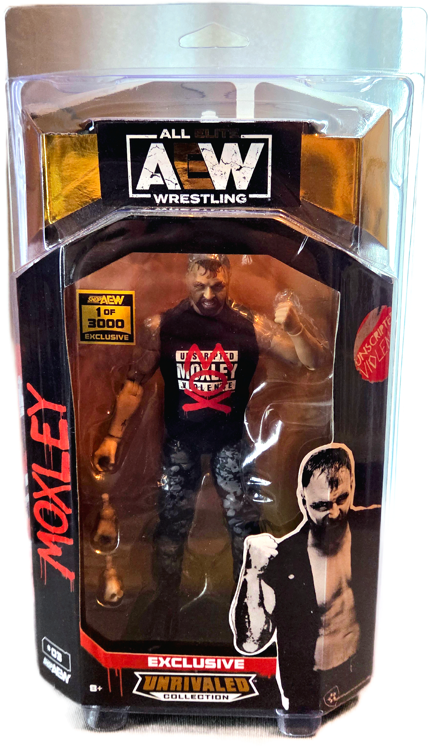Jazwares AEW Unrivaled Collection Shop AEW Exclusive #3 Jon Moxley 1 of 3000 Action Figure