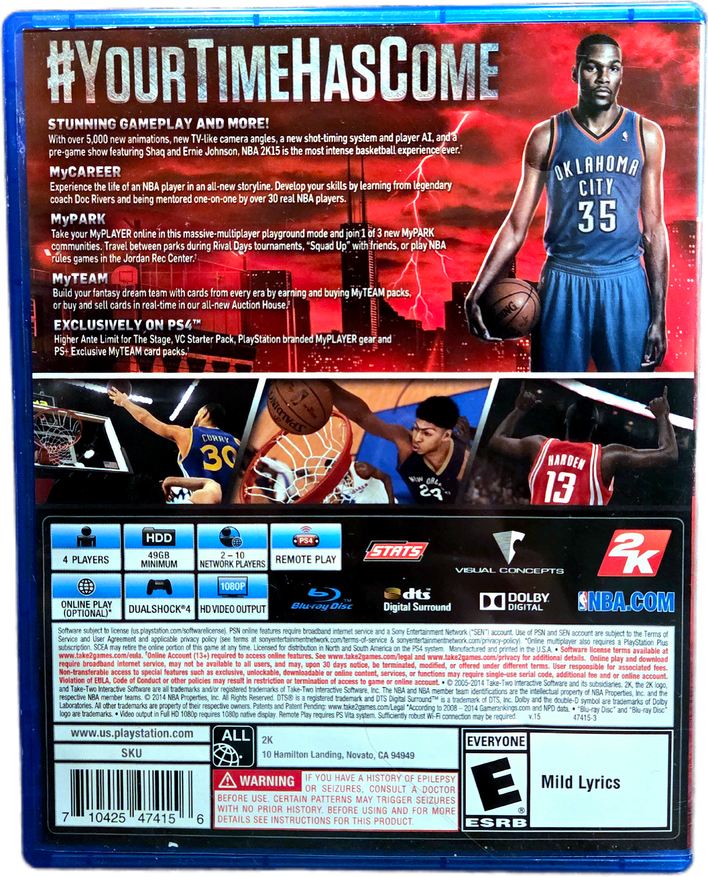 Playstation 4 2K Sports NBA 2K15 Used Video Game
