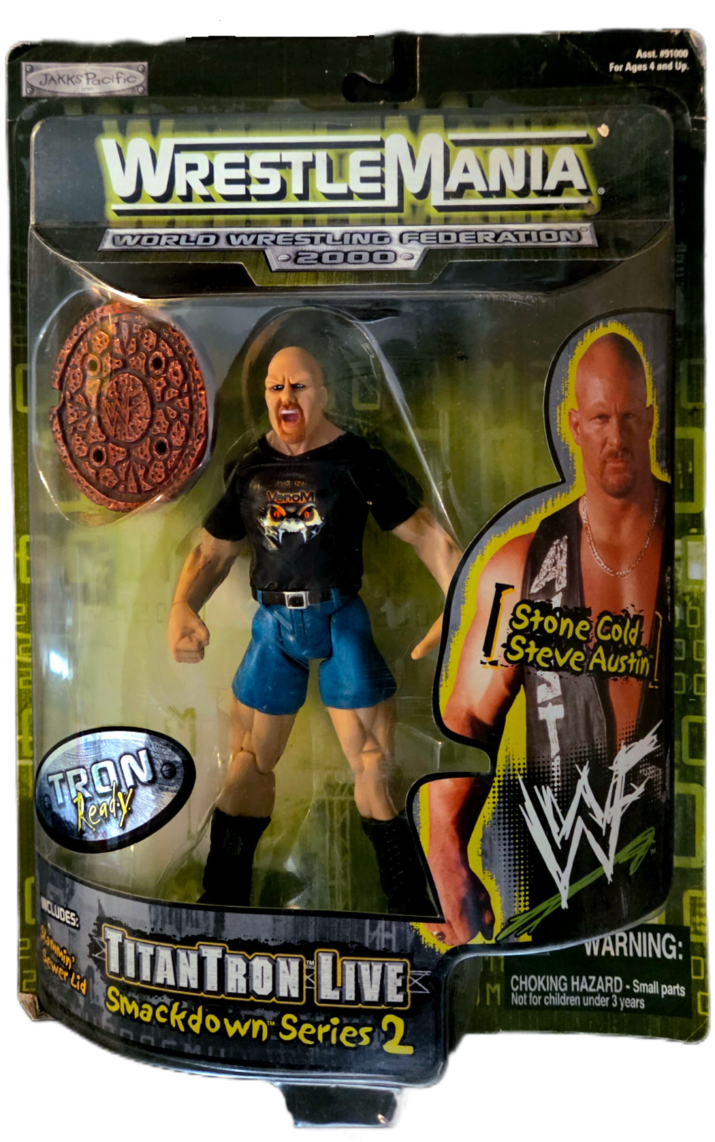 Jakks Pacific WWF Titan Tron Live Smackdown Series 2 Stone Cold Steve Austin Action Figure (Damaged Packaging)