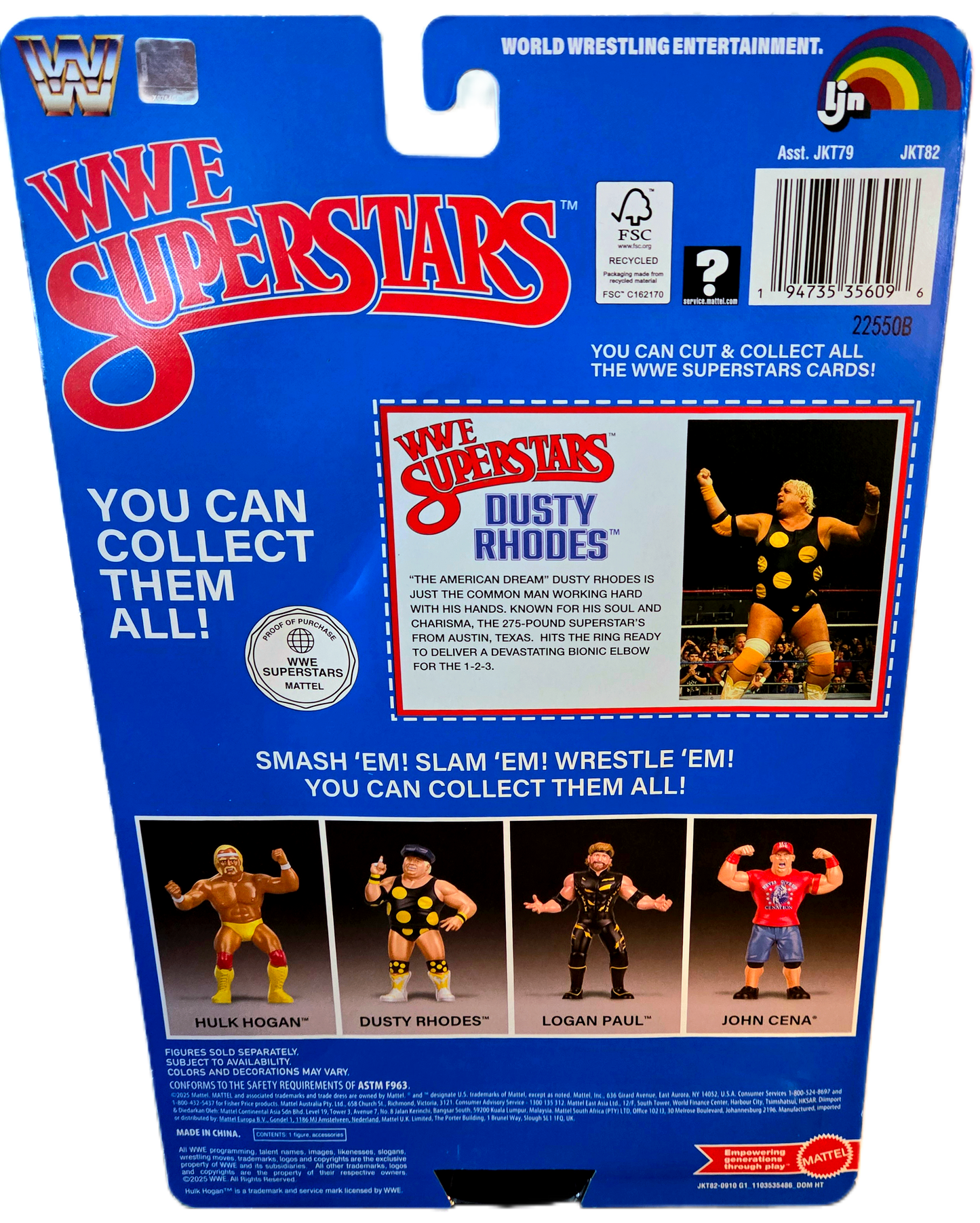 Mattel LJN WWE Superstars Dusty Rhodes Action Figure (Blue Card)