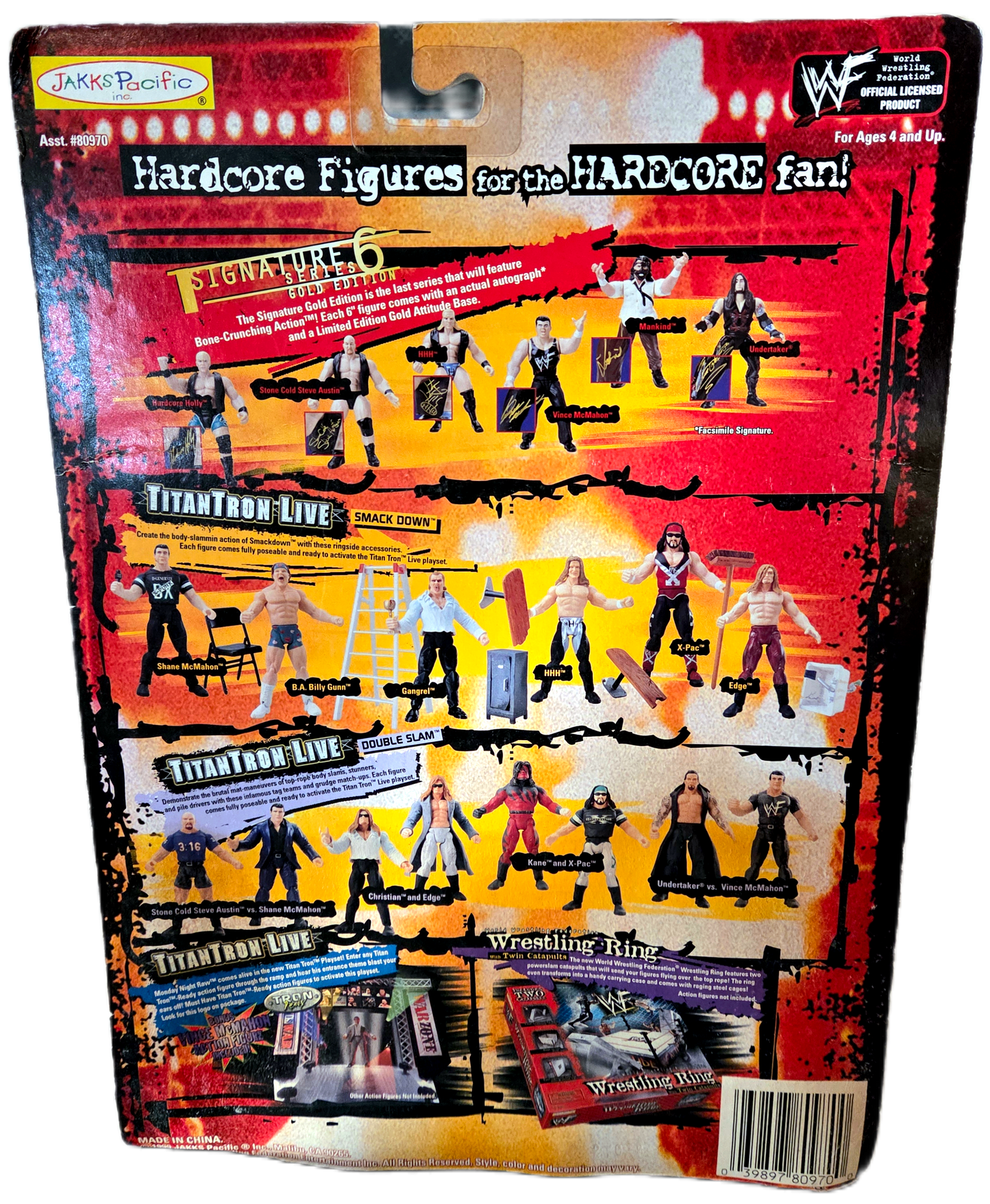 Jakks Pacific WWF Last of Bone Crunching Action Signature Series 6 Gold Edition Undertaker Action Figure (Damaged Packaging)
