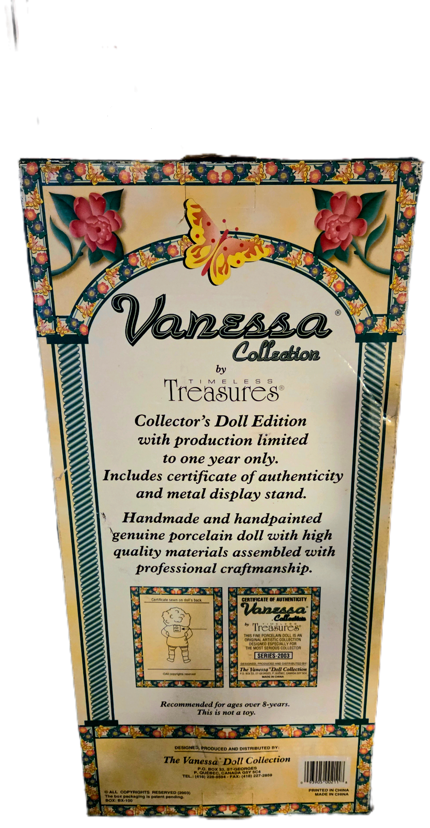 Timeless Treasures Vanessa Collection Limited Edition Fine Porcelain Doll