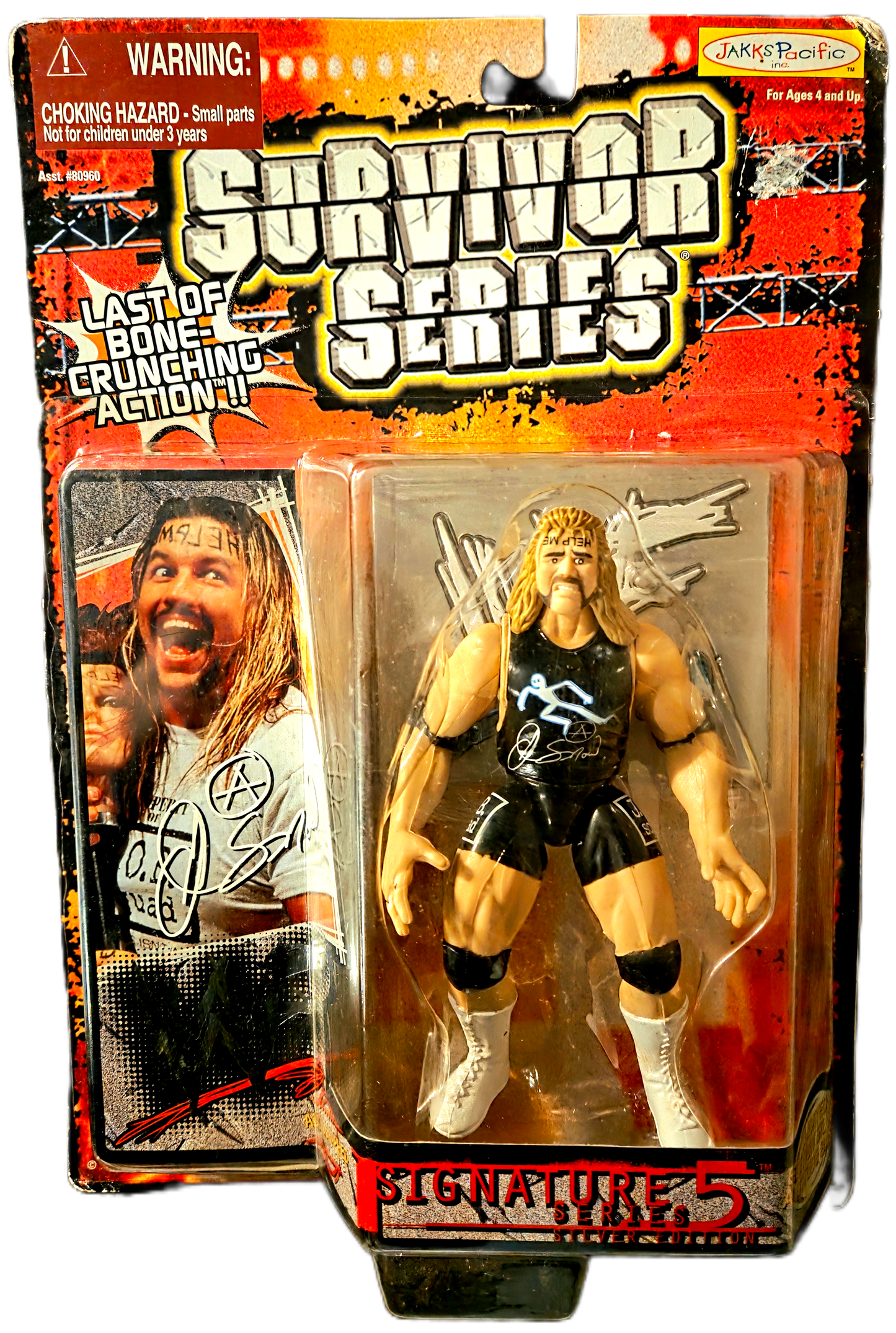 Jakks Pacific WWF Last of Bone Crunching Action Signature Series 5 Silver Edition Al Snow Action Figure (Damaged Packaging)