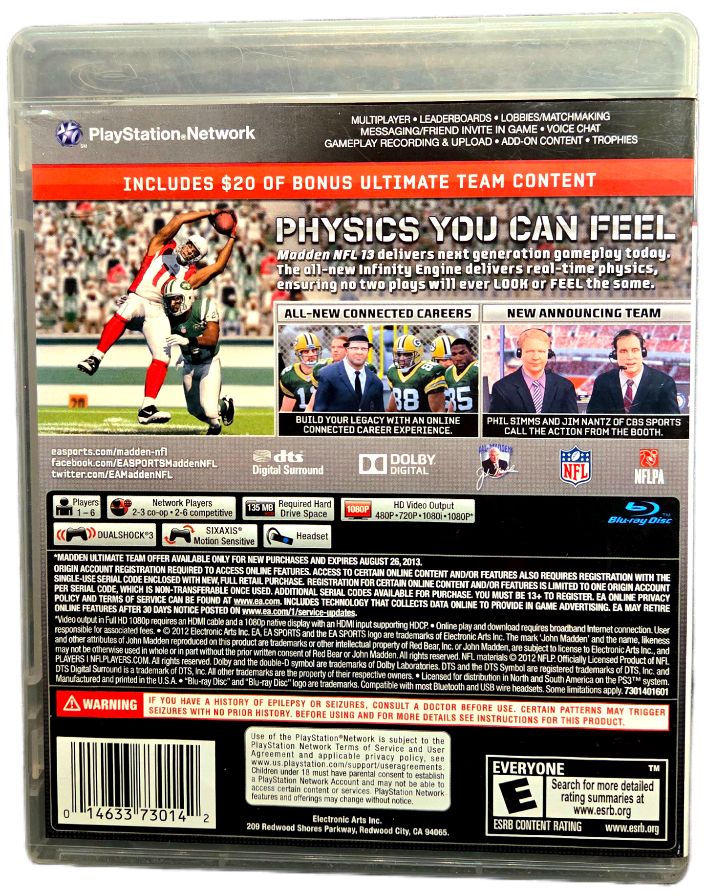 Playstation 3 EA Sports Madden NFL 13 Used Video Game