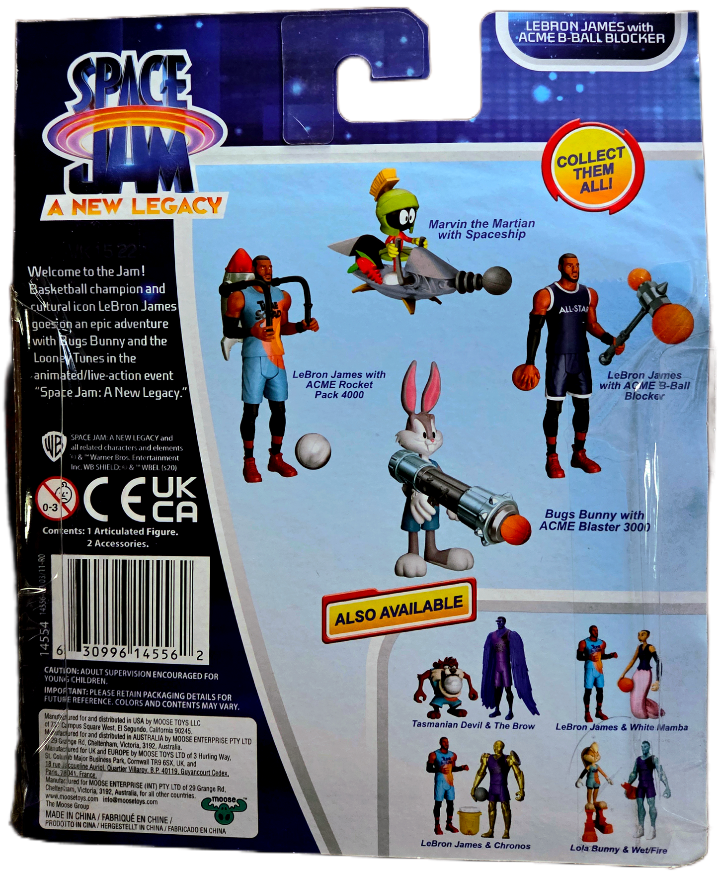 Moose Toys Space Jam A New Legacy LeBron James with Acme B-Ball Blocker Action Figure