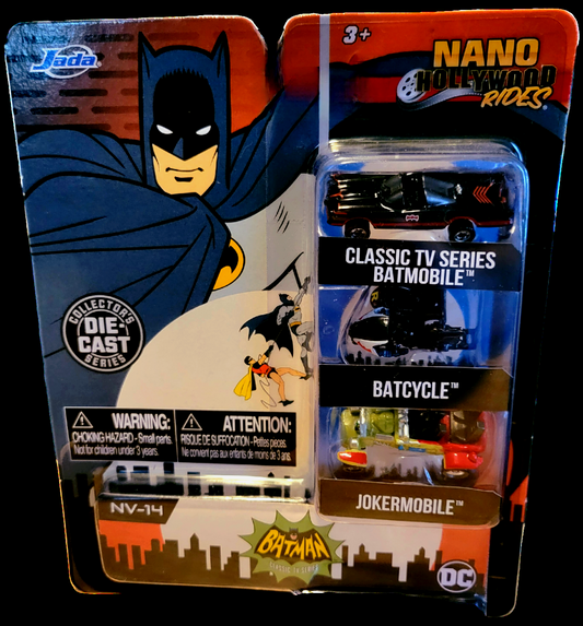 Jada Toys DC Batman Classic TV Series Hollywood Nano Rides Die Cast Vehicle Set