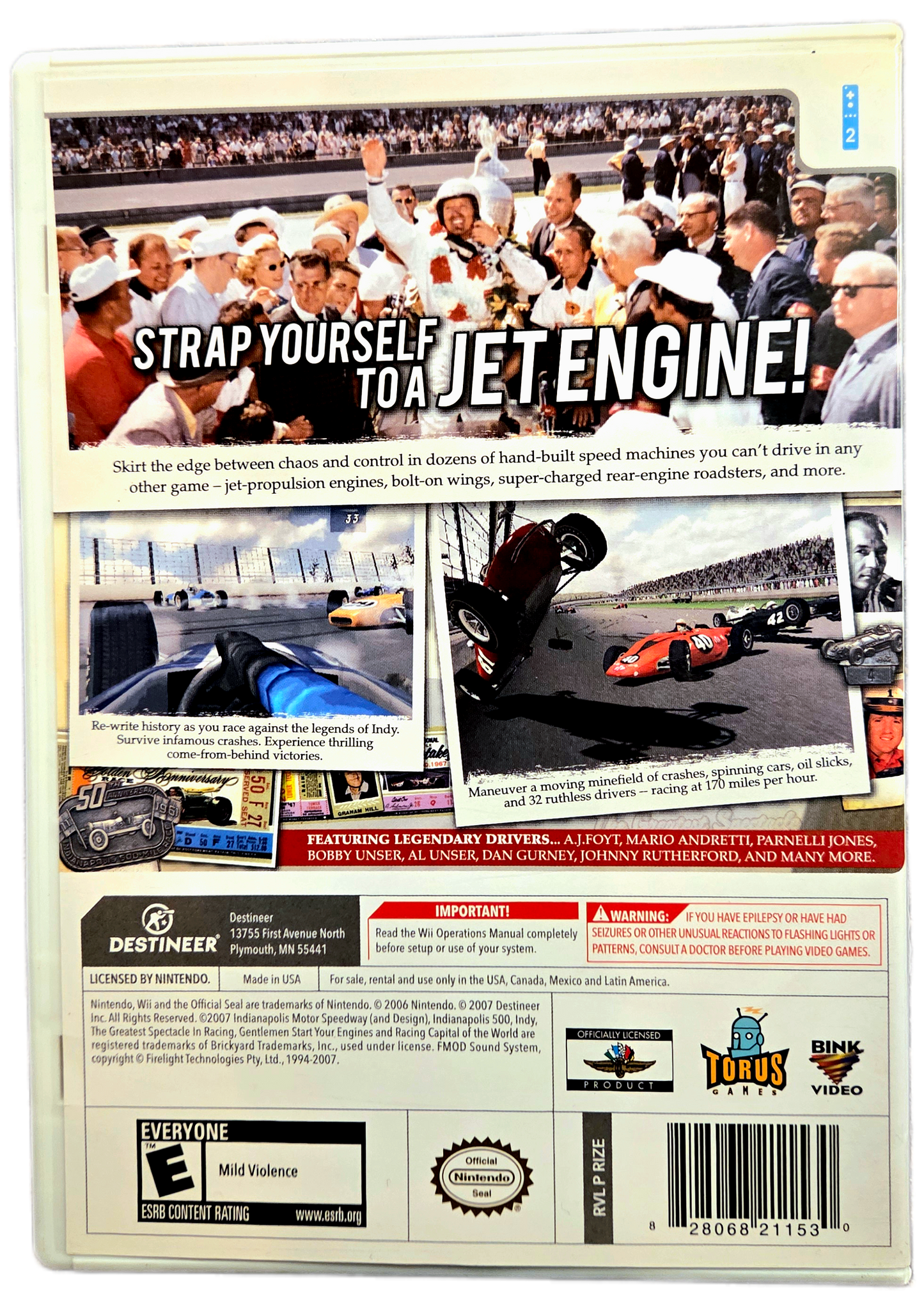 Nintendo Wii Indianapolis 500 Legends Used Video Game