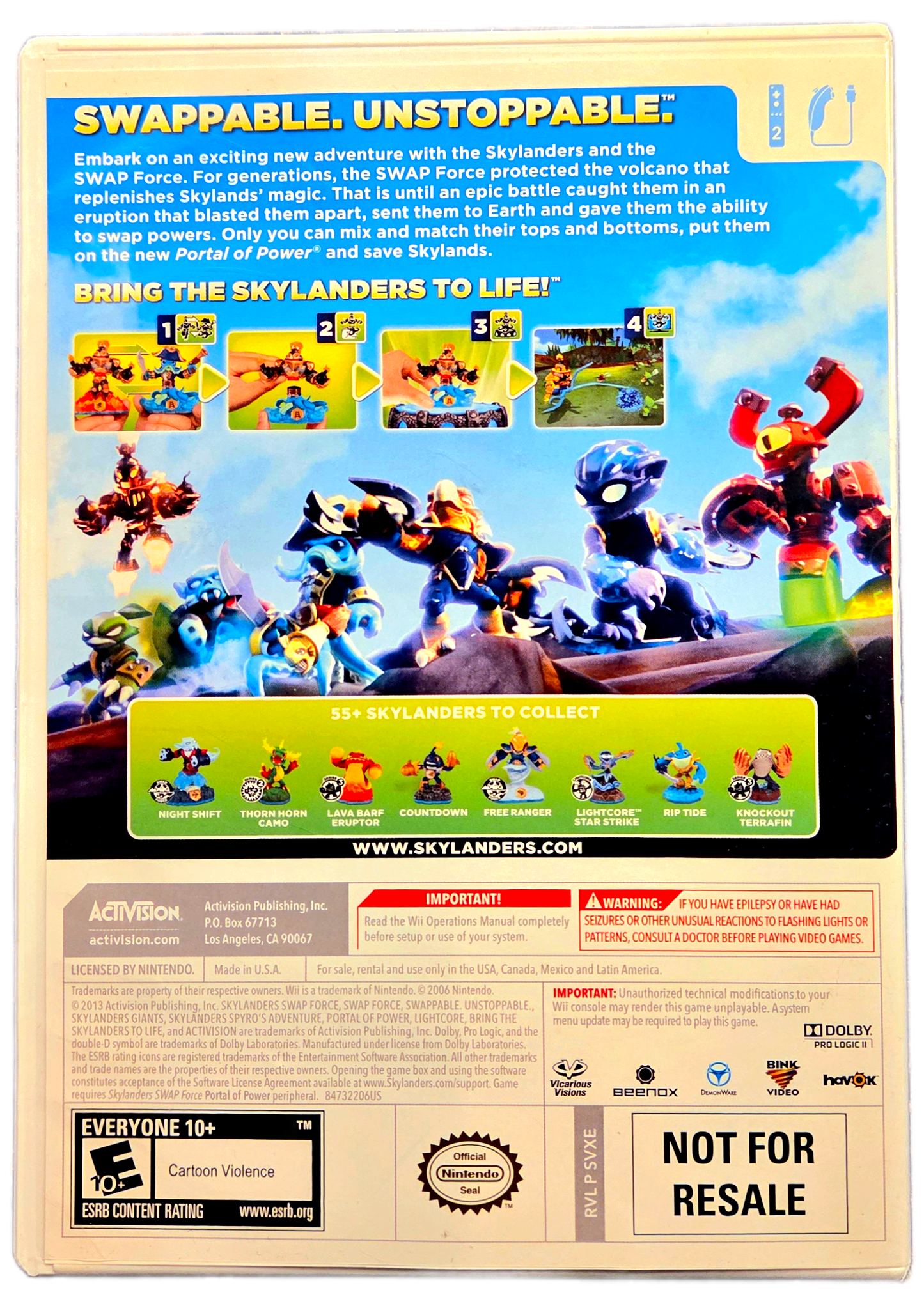 Nintendo Wii Activision Skylanders Swap Force Used Video Game