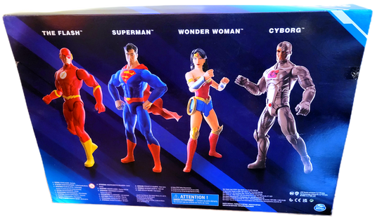 Spinmaster Toys DC Comics 12 Inch Action Figure 4-Pack - The Flash/Superman/Wonder Woman/Cyborg (Damaged Packaging)