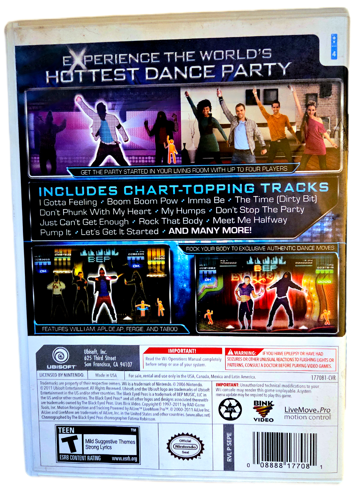 Nintendo Wii The Black Eyed Peas Experience Used Video Game