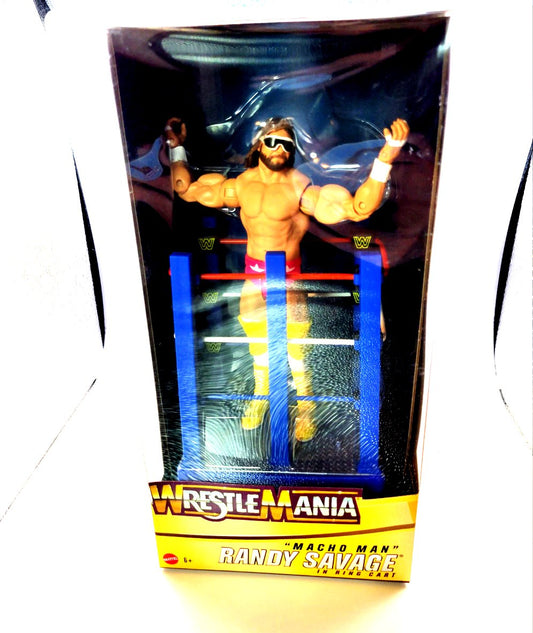 Mattel WWE Wrestlemania Heritage Macho Man Randy Savage Action Figure (With Cart)