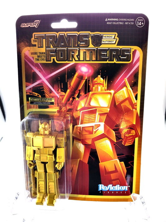 Super 7 Transformers Optimus Prime Gold ReAction Action Figure