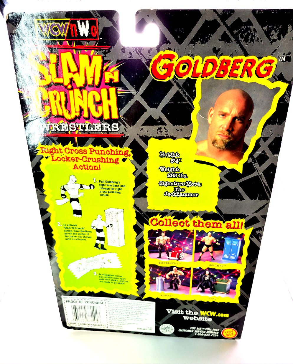 Toy Biz 1999 WCW Slam 'N Crunch Wrestlers Goldberg Action Figure