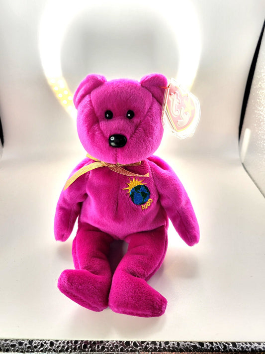 TY Beanie Babies 2000 Millenium Pink Bear (Error Spelling)