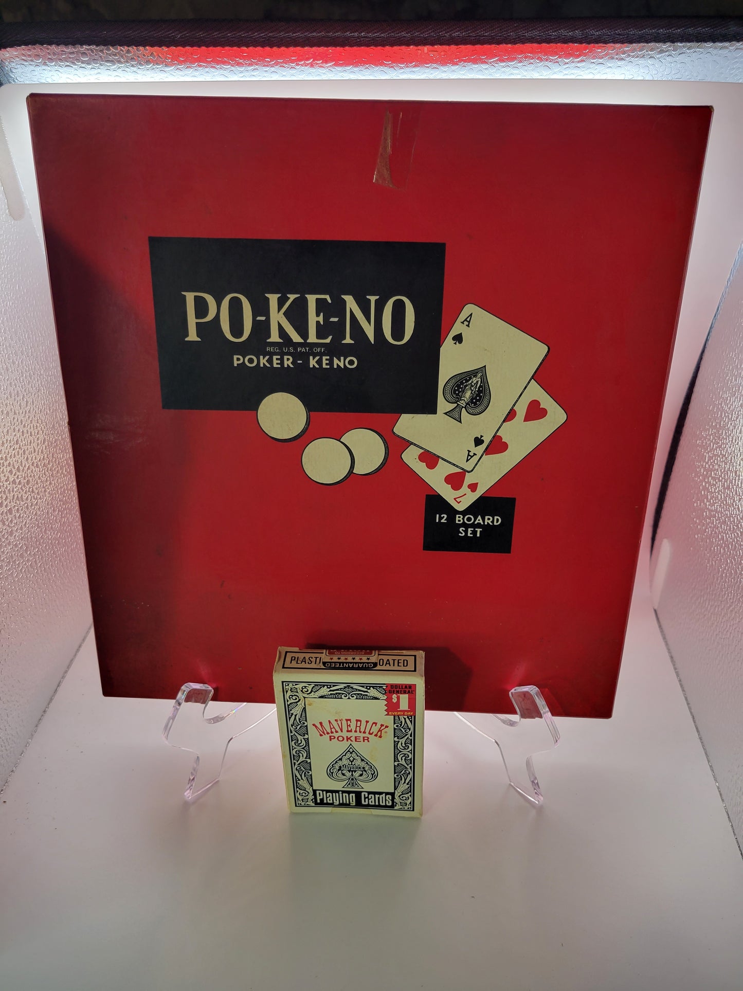 Vintage Po-Ke-No Poker Keno Board Game (With New Deck of Cards)