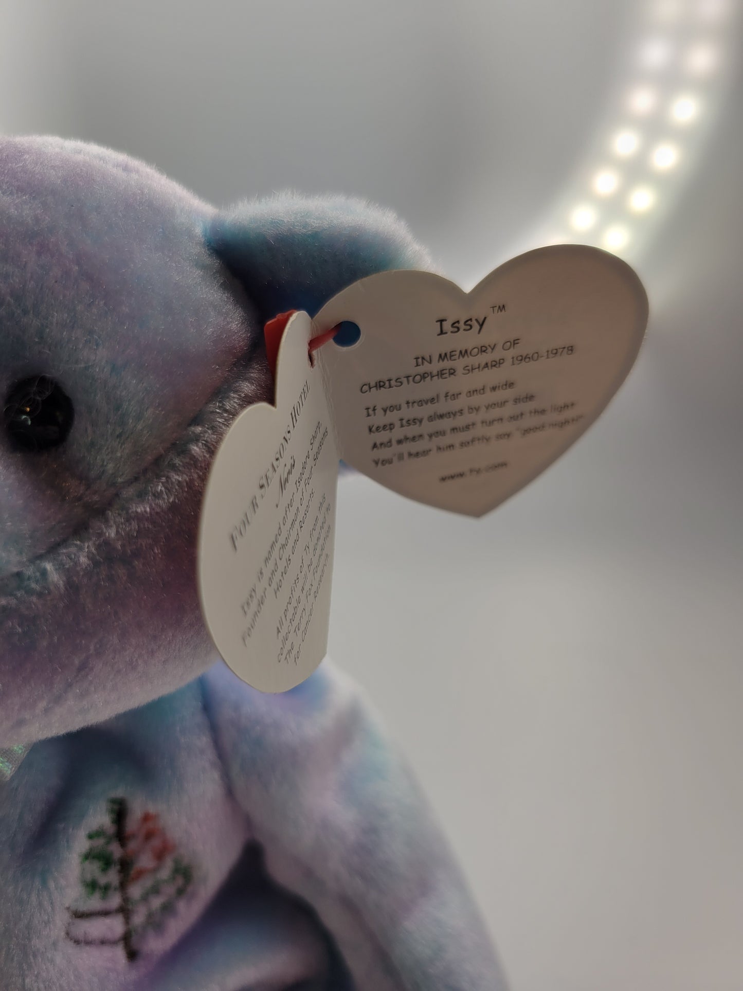 TY Beanie Babies Issy In Memory of Christopher Sharp Bear
