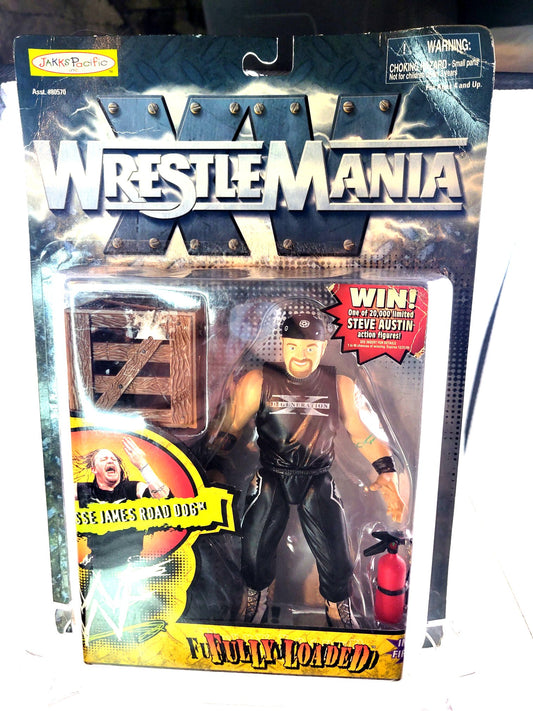 Jakks 1998 WWF Fully Loaded Wrestlemania XV Bone Crunching Action Road Dogg Jesse James Action Figure
