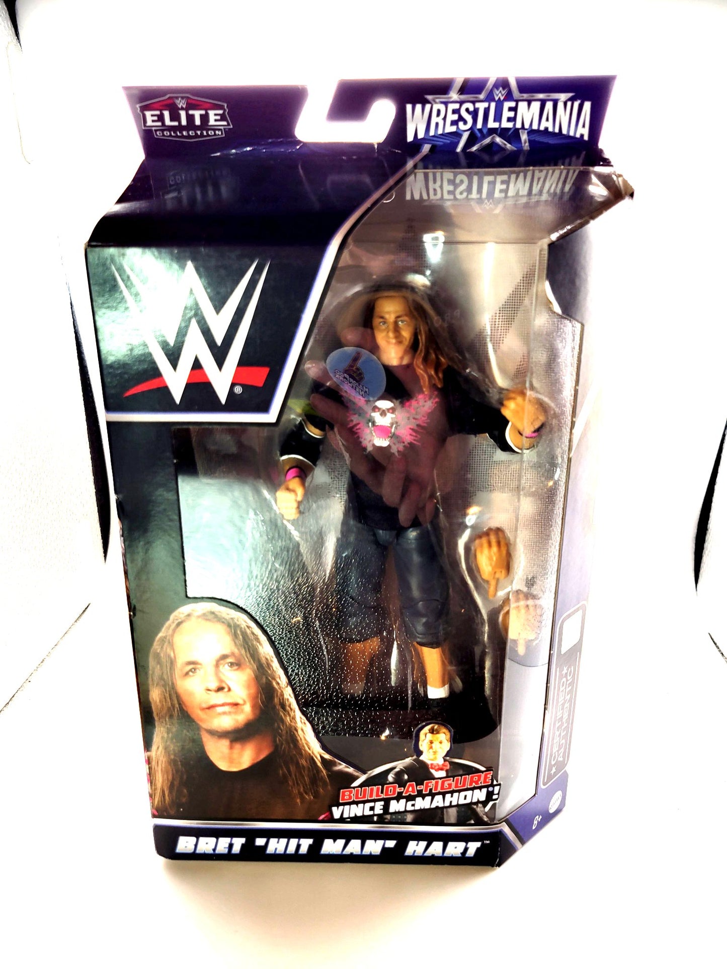 Mattel WWE Wrestlemania 38 Elite Series Bret "Hitman" Hart Action Figure (No BAF Piece)