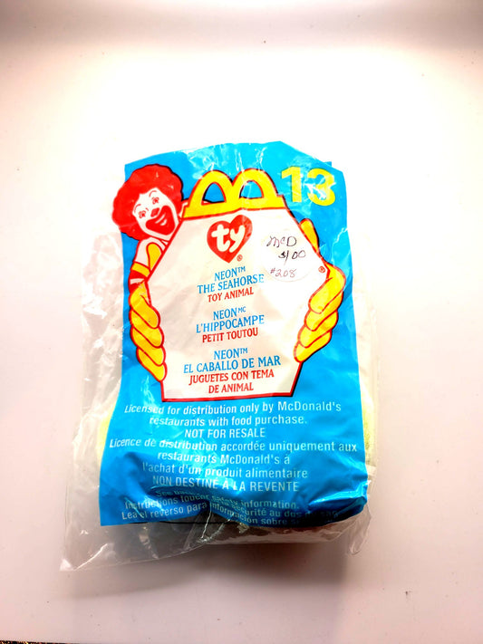 McDonald's 2000 Happy Meal TY Neon The Seahorse Beanie Baby