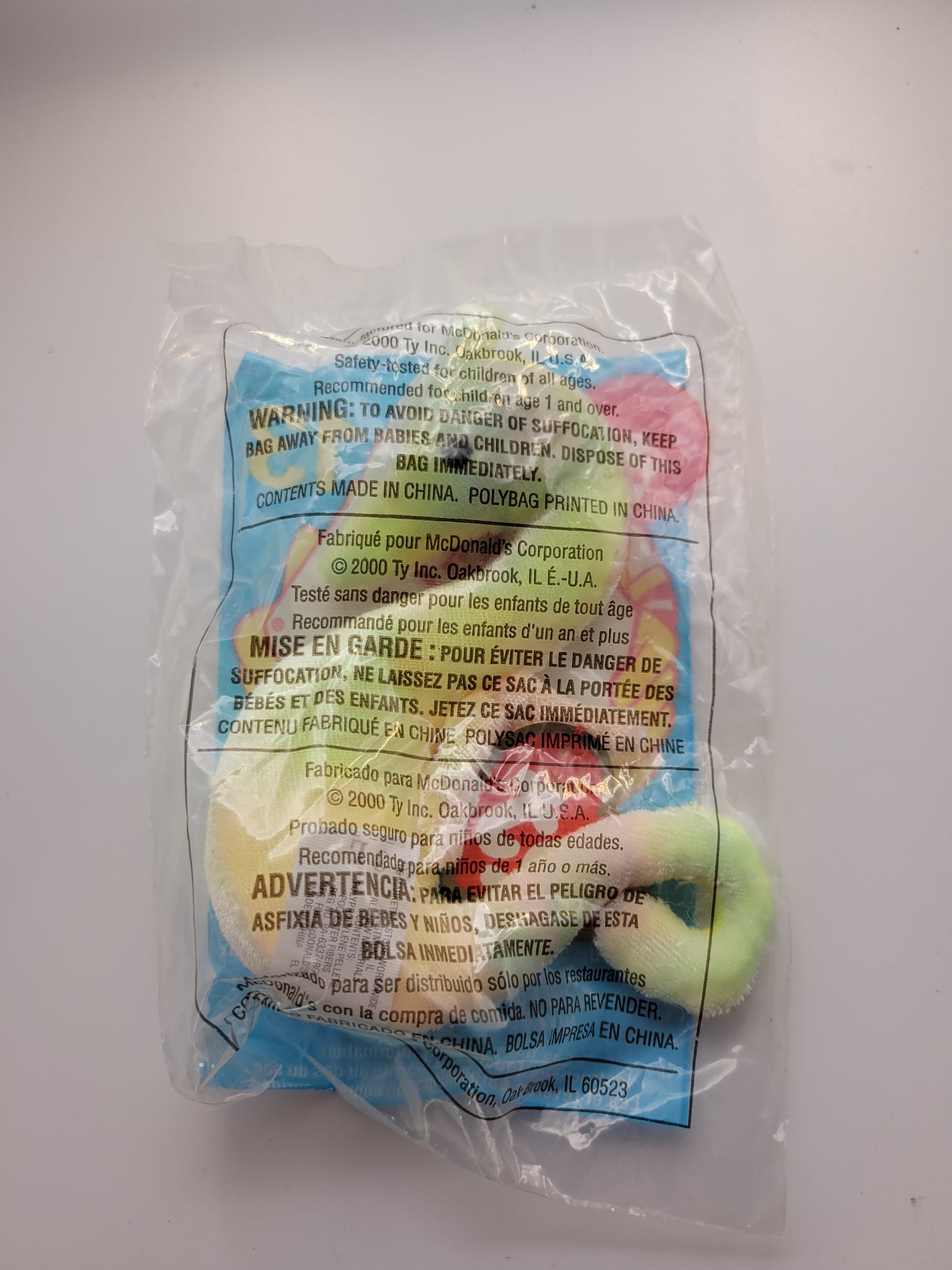 McDonald's 2000 Happy Meal TY Neon The Seahorse Beanie Baby