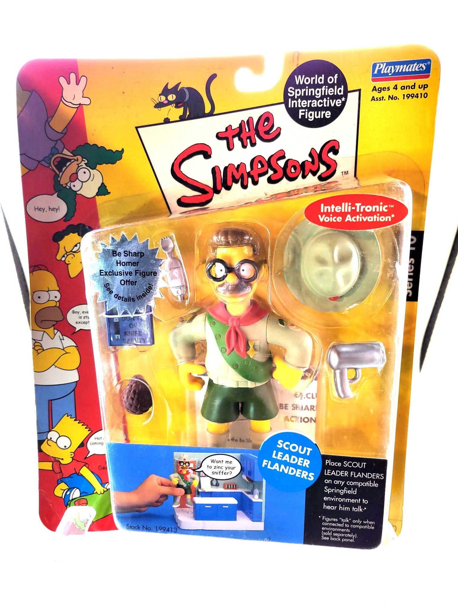 Playmates The Simpsons (2002) Intelli-Tronic Scout Leader Flanders Act ...