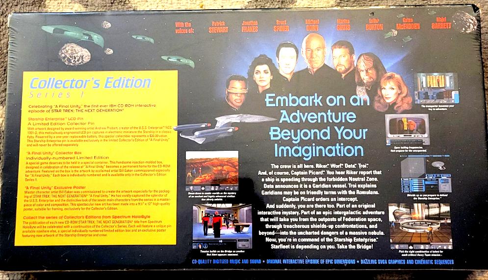 Spectrum Holobyte Star Trek The Next Generation "A Final Unity" Collector's Edition Series 1 PC CD-Rom Game