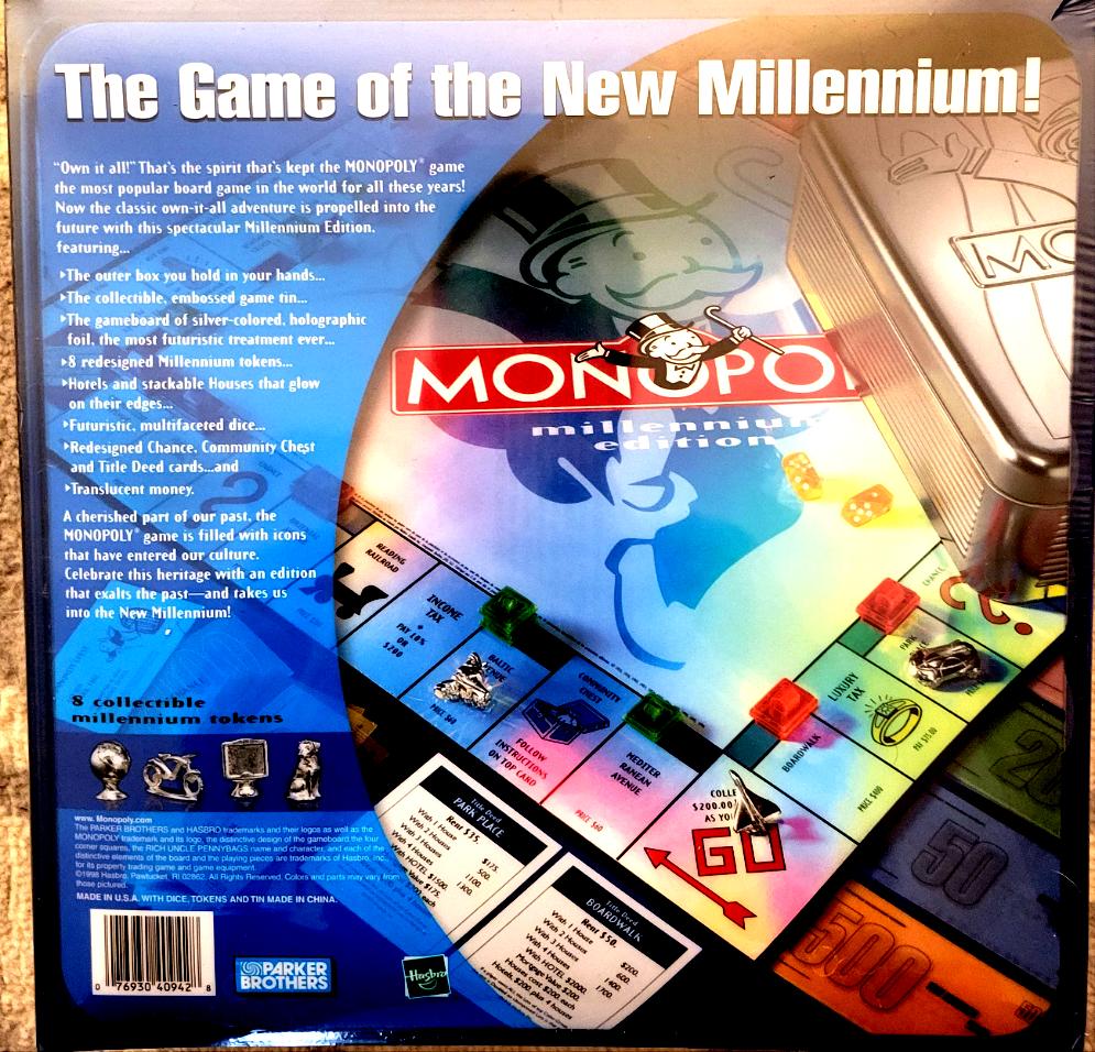 Hasbro Parker Brothers Monopoly Millenium Edition Collector's Tin (1998) Board Game