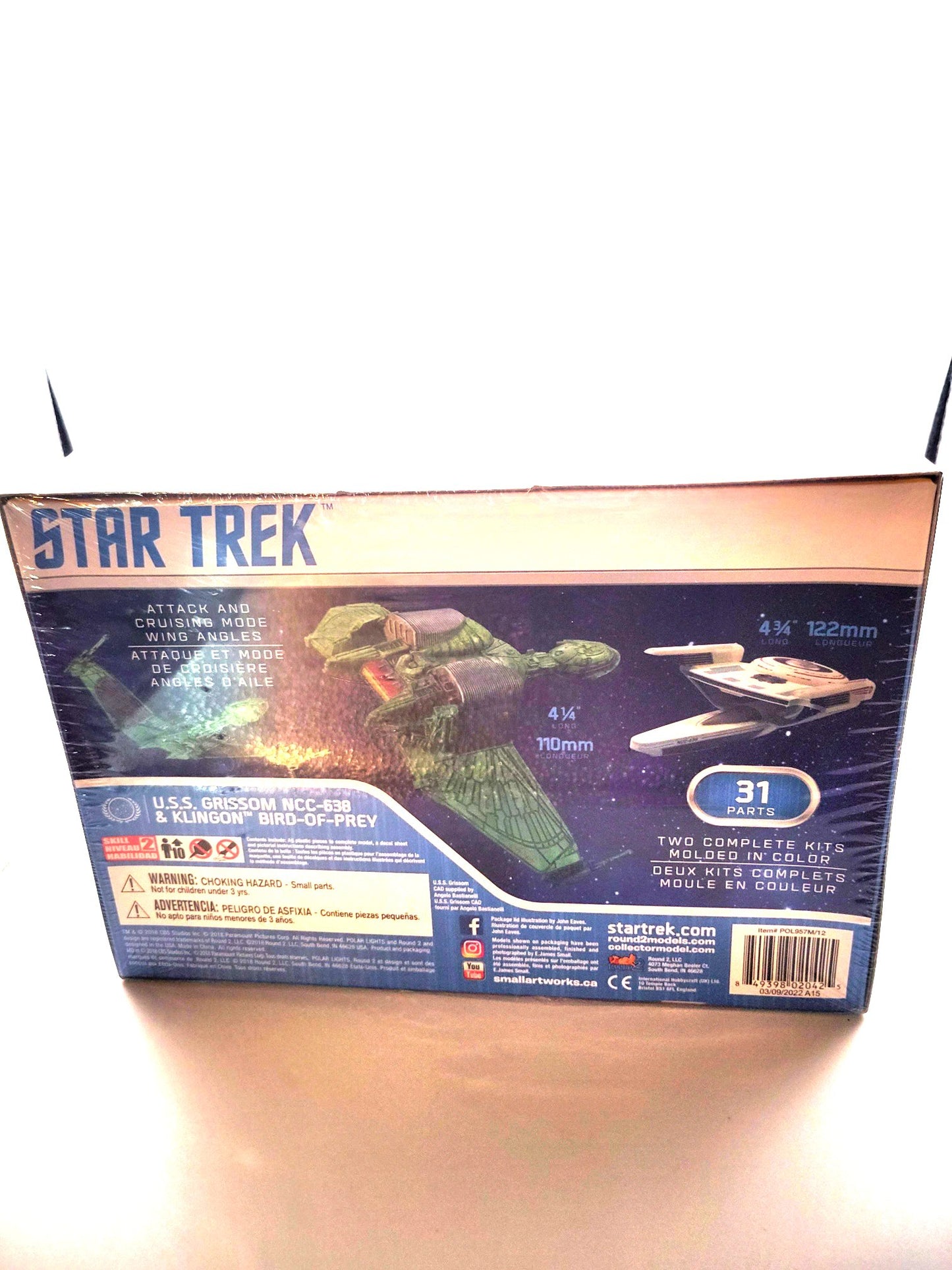 Polar Lights Star Trek U.S.S. Grissom NCC-638 & Klingon Bird-Of-Prey Snap It Plastic Model Kit
